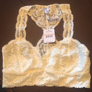 NEW Free People lace bralette Sz S, Color: Ivory